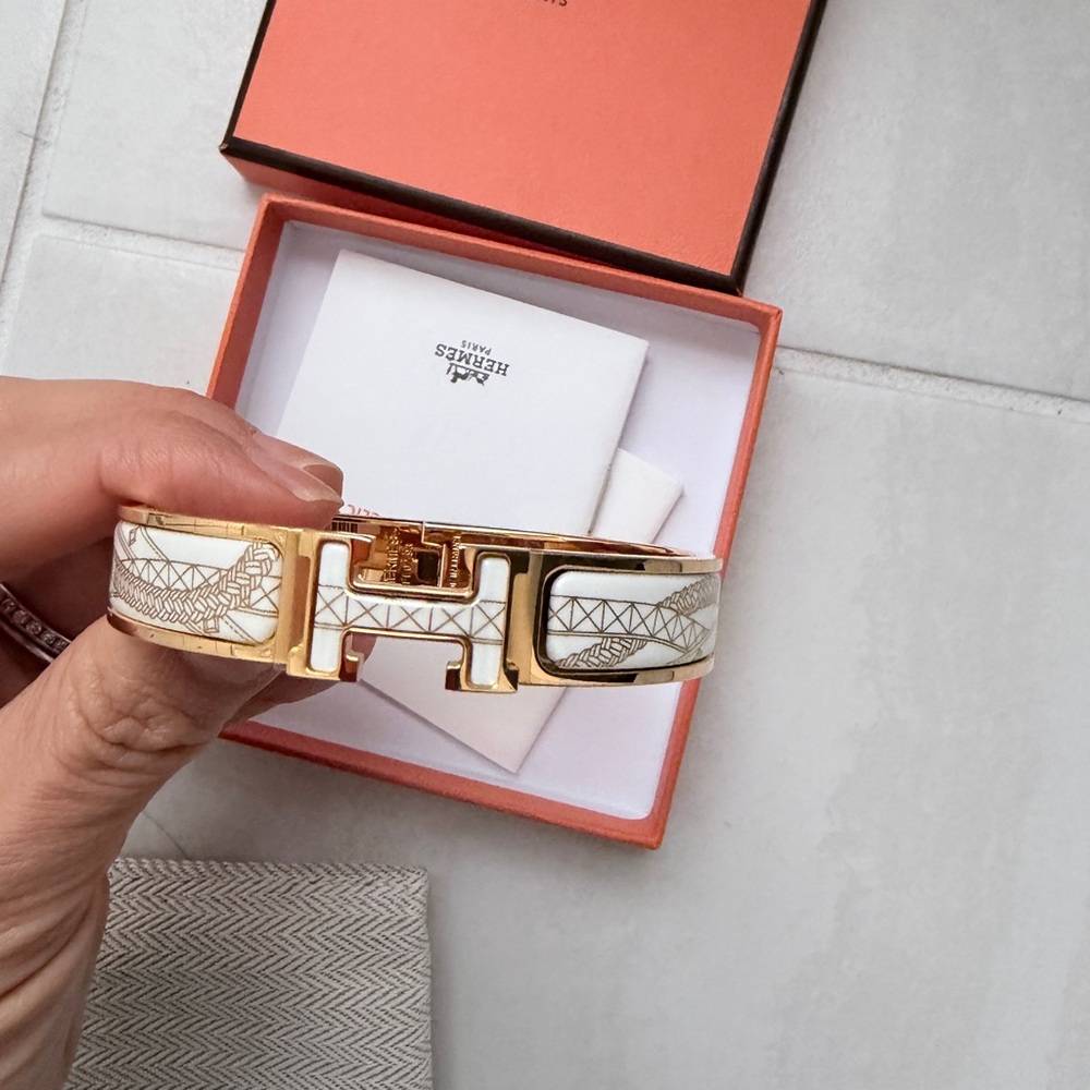 Hermes White and Gold Bracelet - Picture 3 of 3